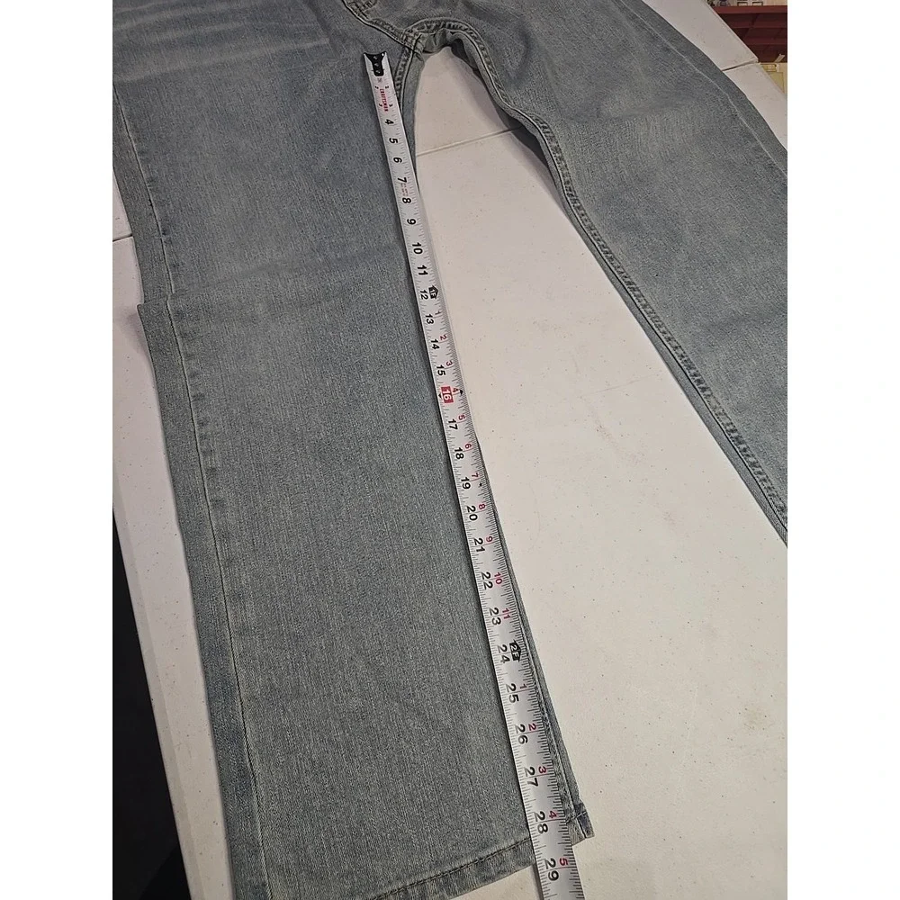 Levis‎ 505 Jeans Mens 40x30 Blue Light Wash Straight Stretch WaterLess Denim